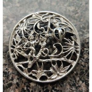 Tara Silver Tone 2" Brooch With Hidden Items